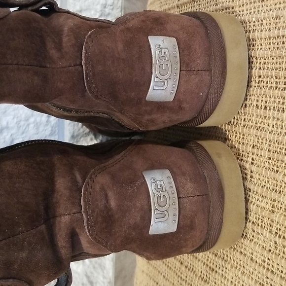 UGG Australia Cargo III 3 Tall Boots Brown Buckle Side Zipper size 7 Style #5132 - Picture 5 of 13